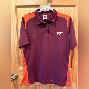 Nike Dri Fit Virginia Tech Hokies polo shirt women’s L (12-14)